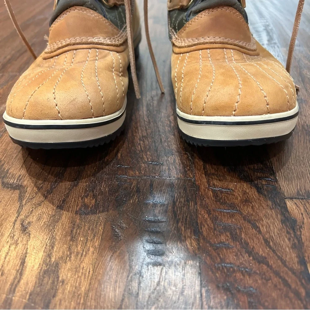 Sorel Tofino Women Sz 9 Lace-Up Boots Winter Camel/Green